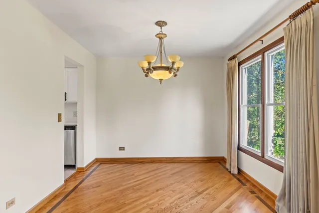a view of a chandelier in a room