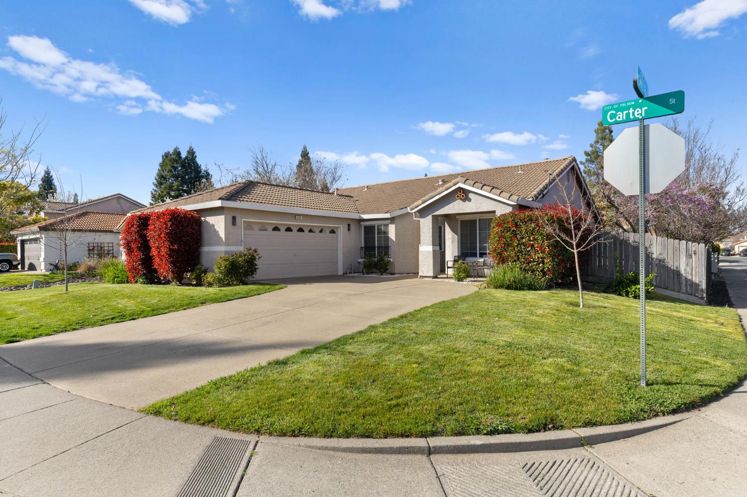 968 Carter Street Folsom, CA 95630 - Photo 1 of 1 a view of a white house with a swimming pool and a yard