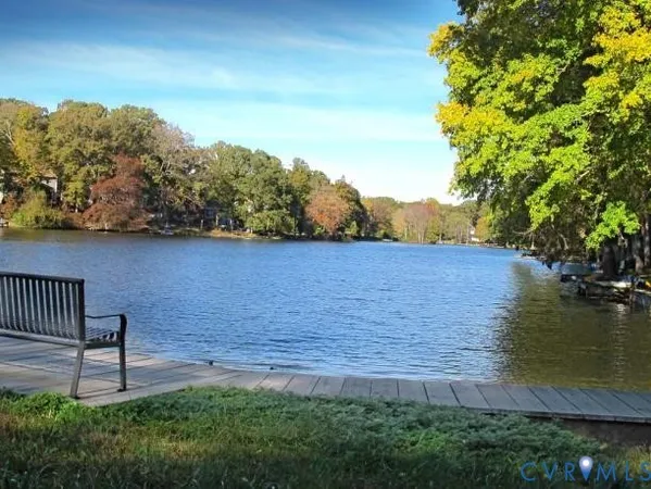 a view of a lake with outdoor space