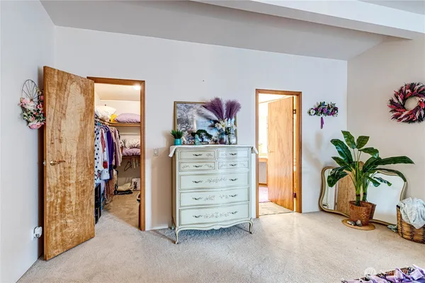 a view of a bedroom with a potted plant