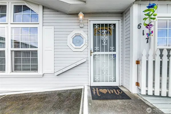 a view of a door of the house
