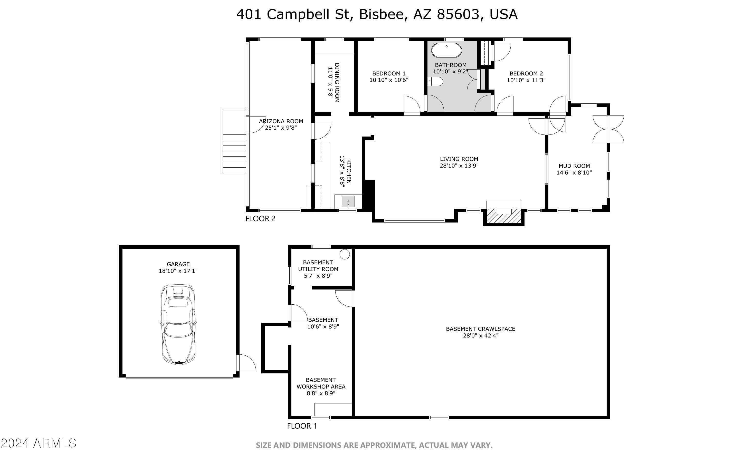 401 Campbell Street Bisbee, AZ 85603 - Photo 42 of 42 Floorplan