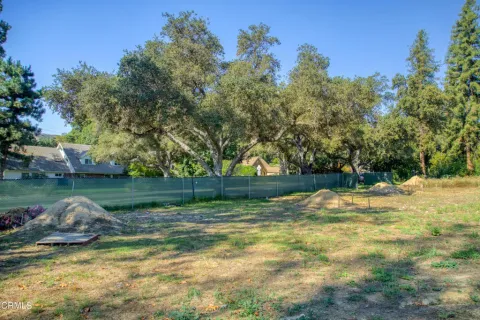 a view of a lake from a yard