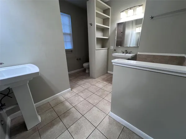 a room with washing machine