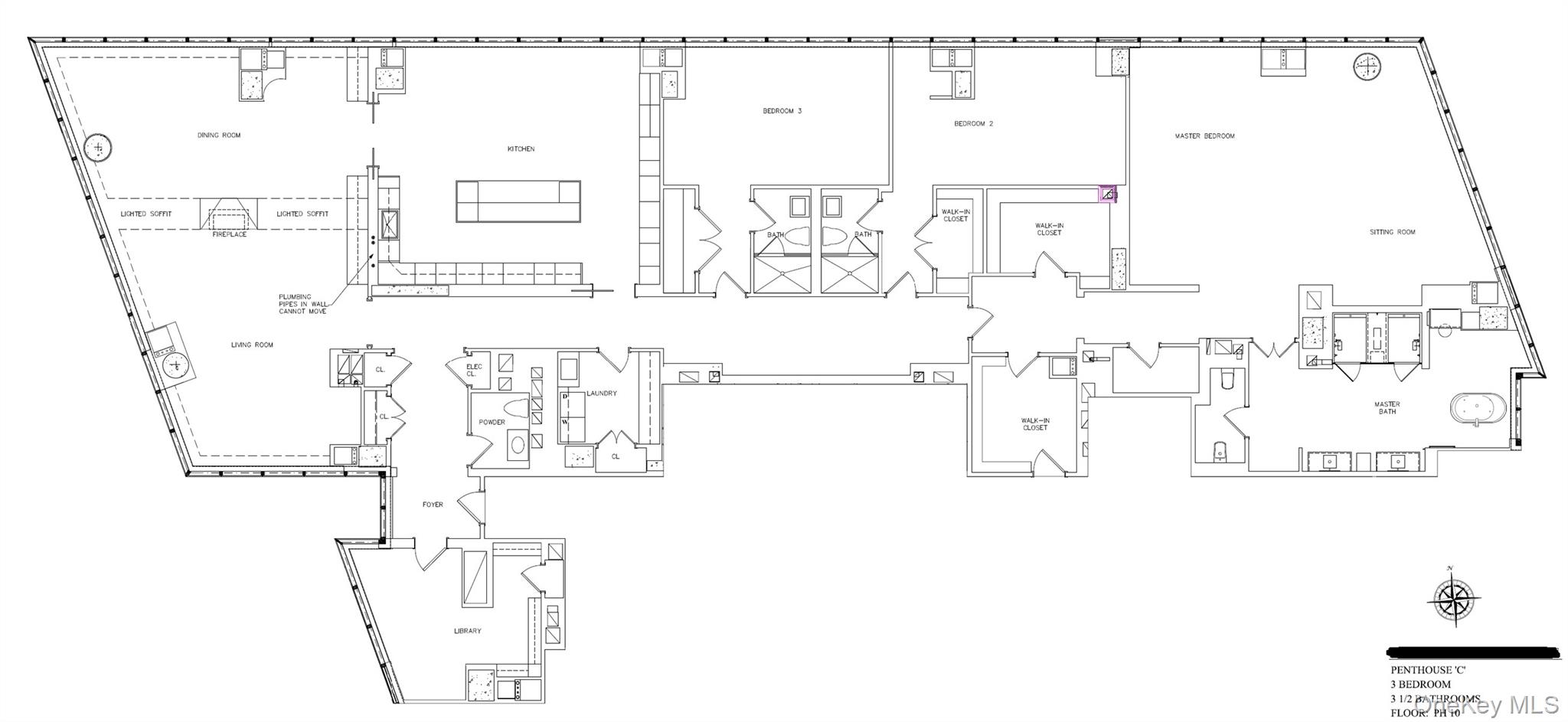 5 Renaissance Square, Unit PH41C White Plains, NY 10601 - Photo 24 of 24 a picture of a floor plan