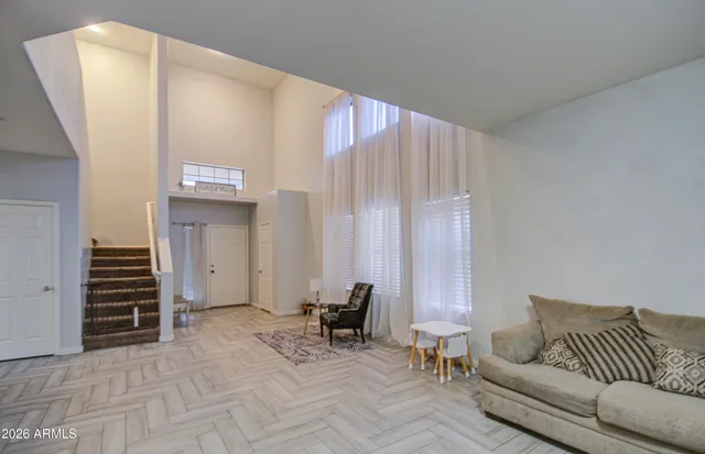 a living room with furniture