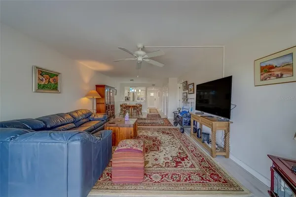 a view of a balcony with furniture