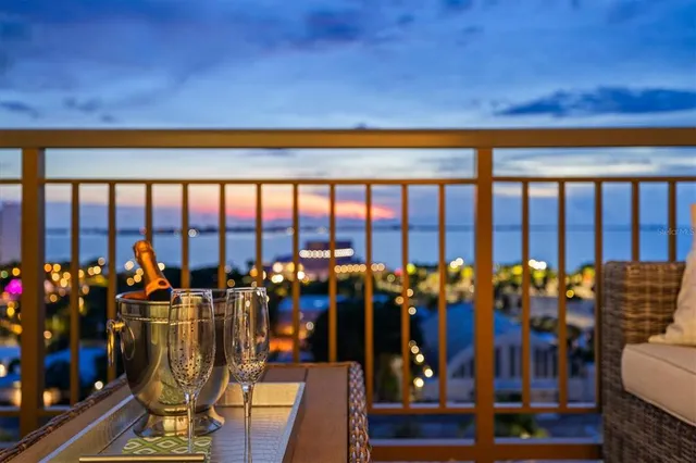 a view of a city with tall buildings