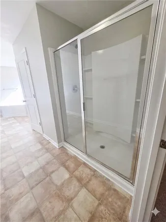 a view of bathroom with shower
