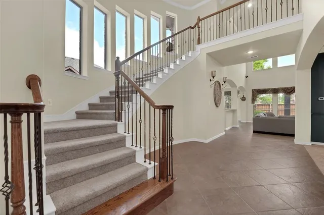 a view of an entryway with staircase