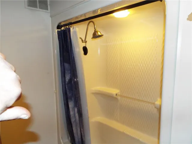 a bathroom with a shower