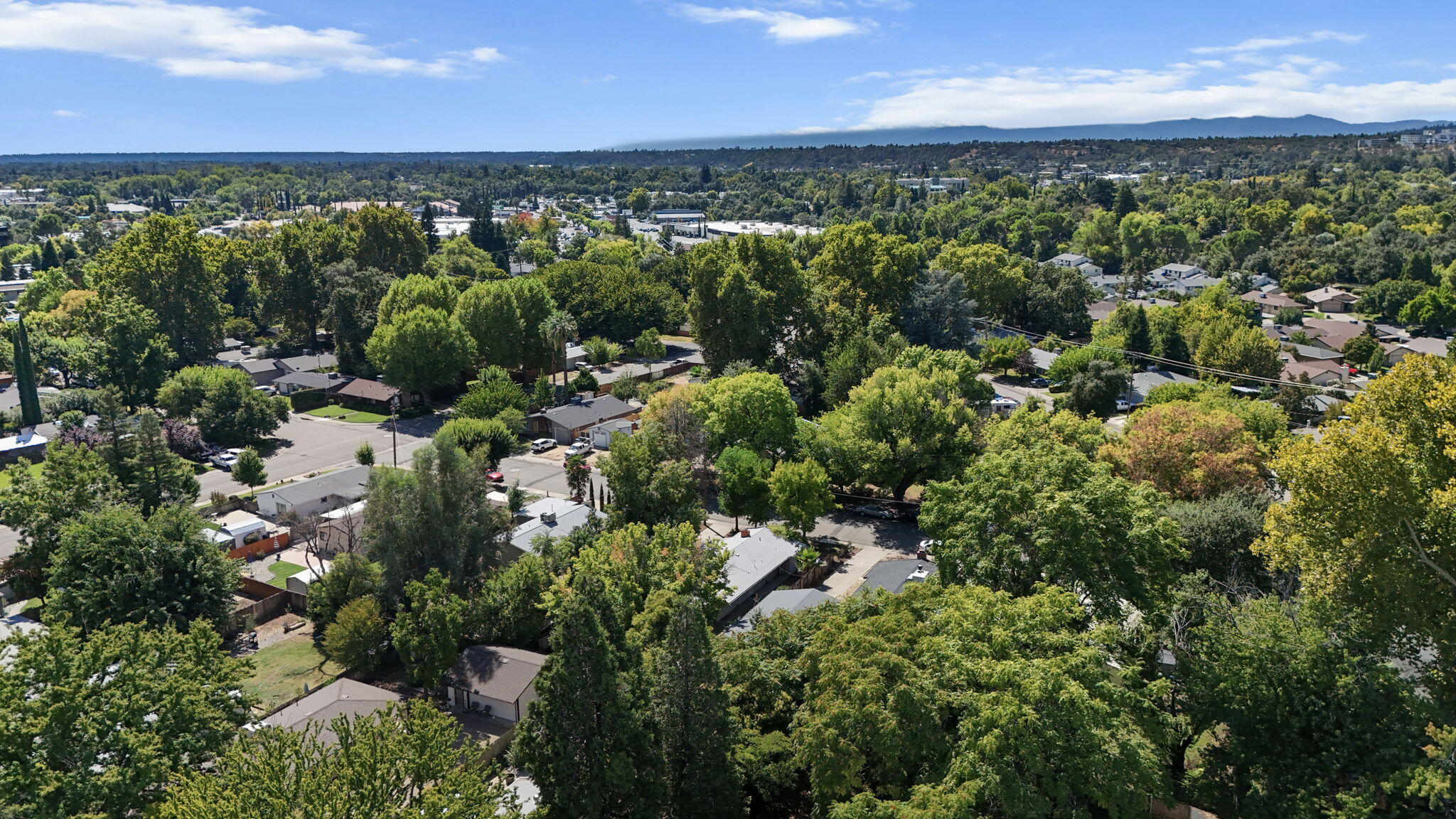 2165 Paris Avenue Redding, CA 96001 - Photo 16 of 22 an aerial view of residential houses with outdoor space and trees