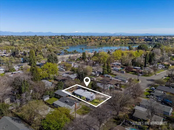 an aerial view of multiple house