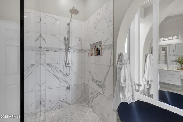 a bathroom with a shower