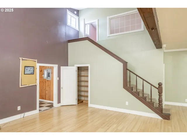 a view of an entryway with staircase