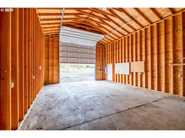 a view of a black and white door