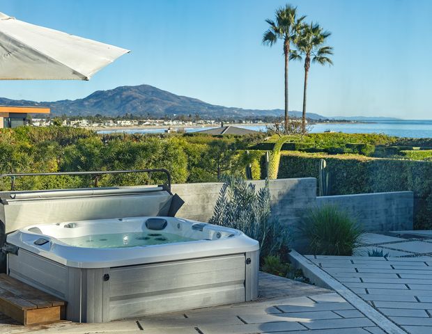 a view of a table and chairs in patio