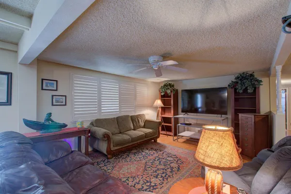 a living room with furniture