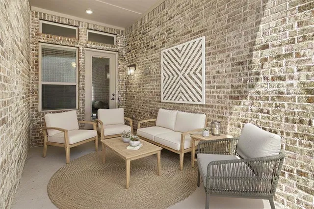 a outdoor living space with furniture