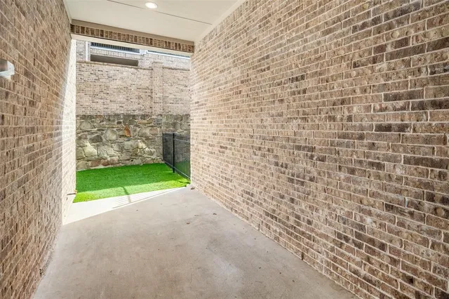 a view of outdoor space with sliding door