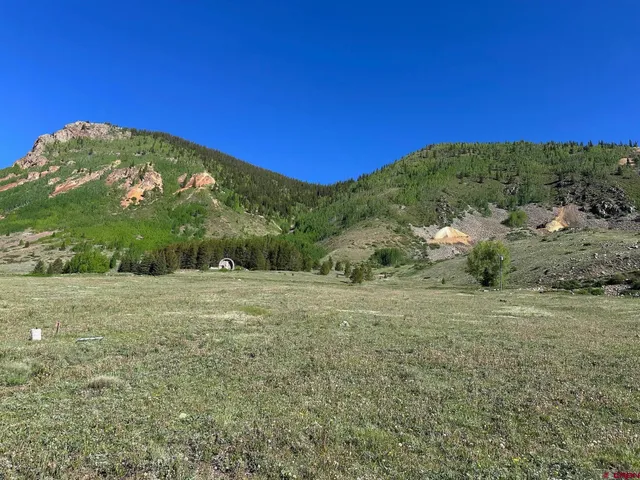 a view of a field with an ocean