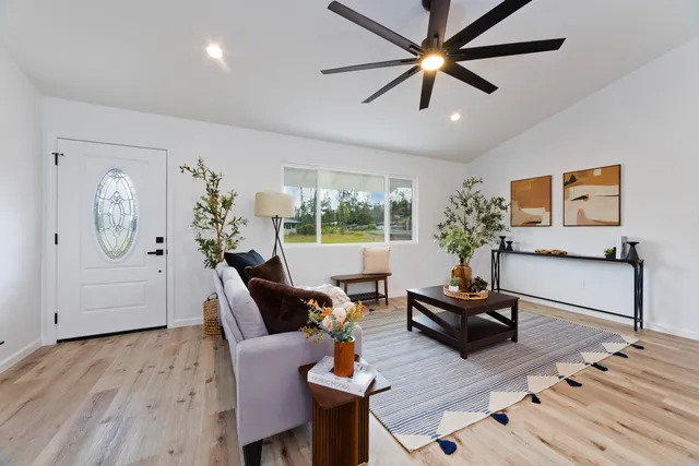 a living room with furniture