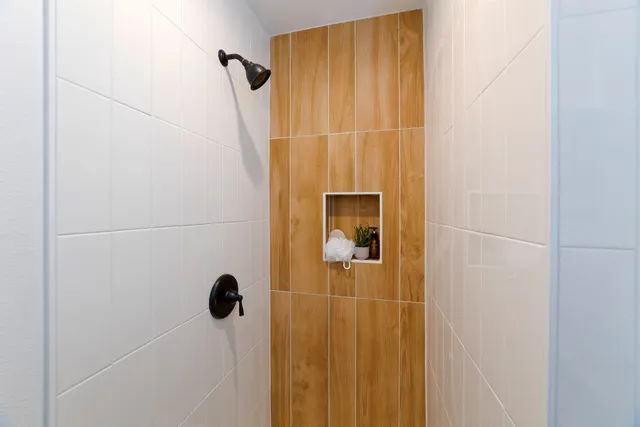 a bathroom with a shower