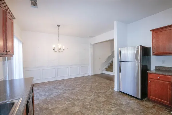 a view of a kitchen with a sink