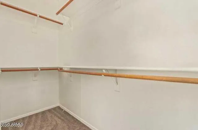 a view of small space with racks on the wall