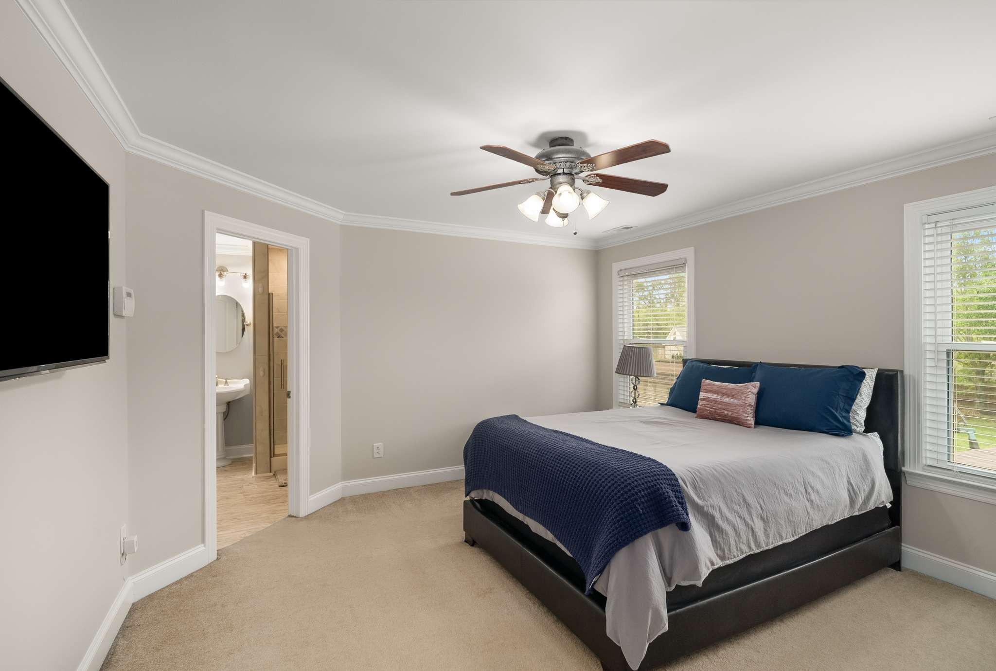 1105 Mantle Way Murfreesboro, TN 37129 - Photo 37 of 47 a bedroom with a bed a window and a flat screen tv