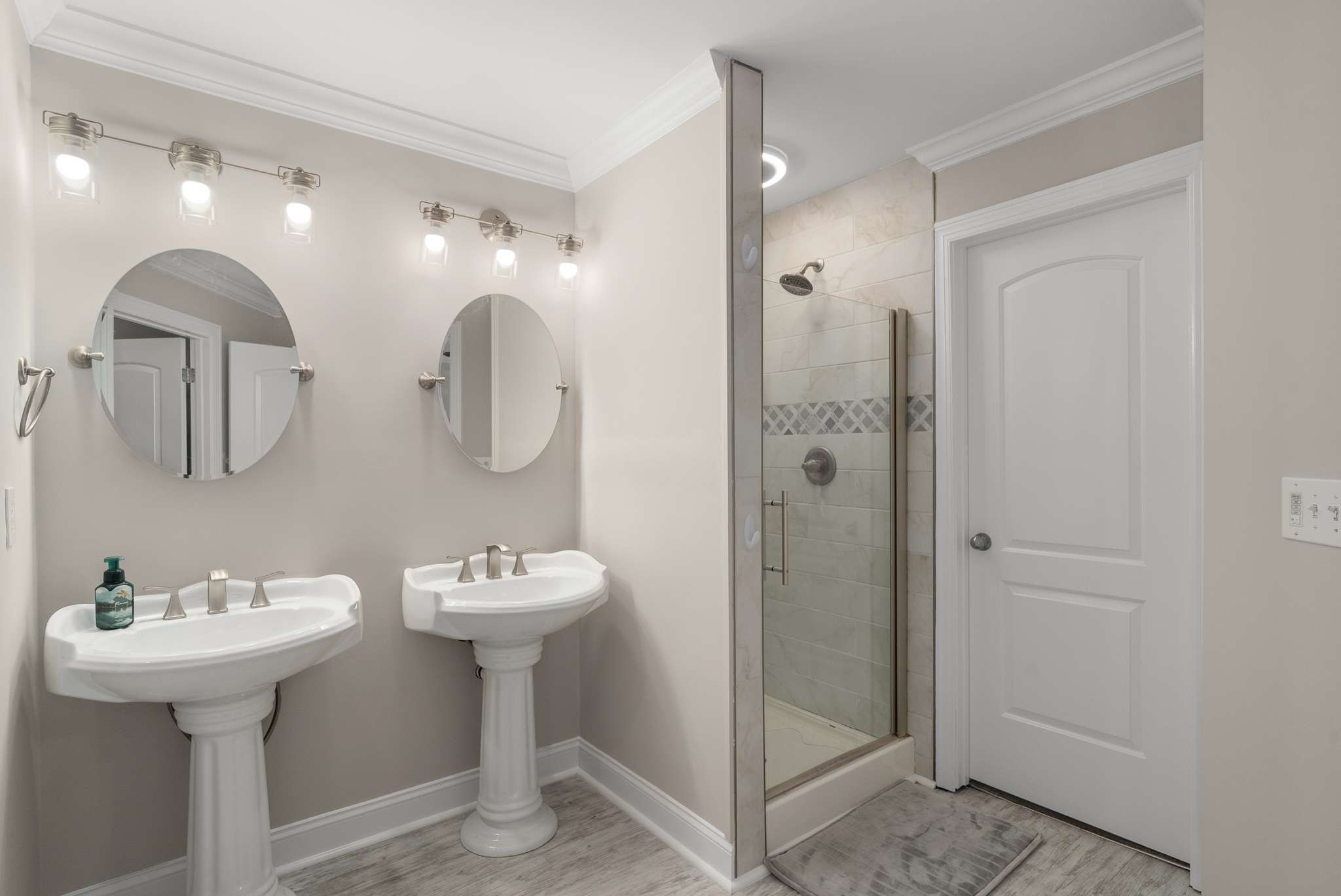 1105 Mantle Way Murfreesboro, TN 37129 - Photo 42 of 47 a bathroom with a sink two mirror and shower