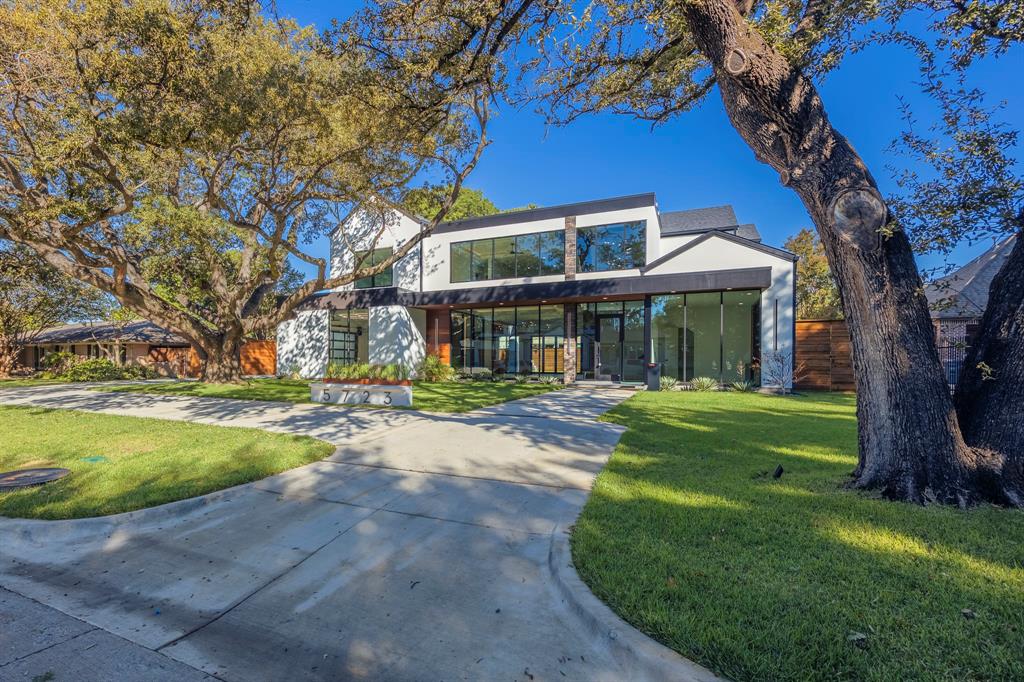 5723 Meletio Lane Dallas, TX 75230 - Photo 3 of 38 Contemporary house featuring a front yard and driveway