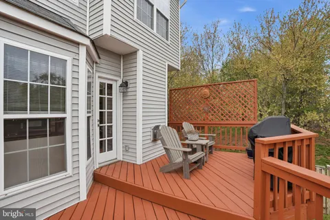 a view of a backyard with large trees