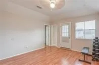 an empty room with windows