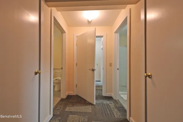 a view of a bathroom with shower
