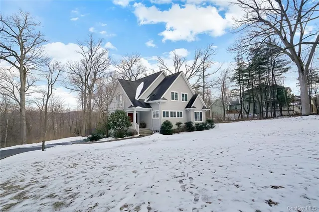 a view of a covered with snow on the road