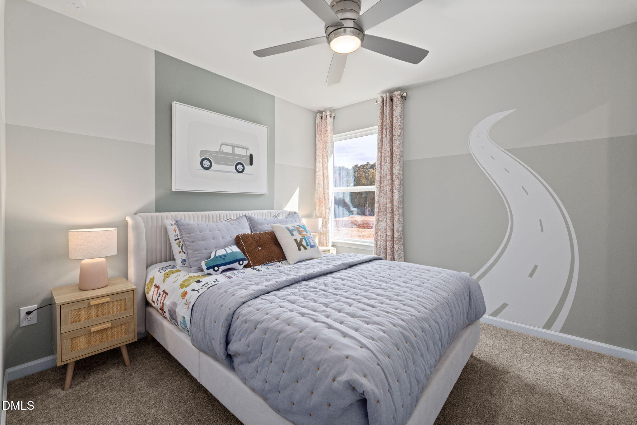 1451 Rowboat Road Apex, NC 27502 - Photo 18 of 20 a bed room with a bed and a chandelier