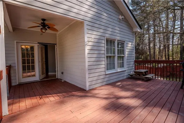 a view of a house with wooden floor