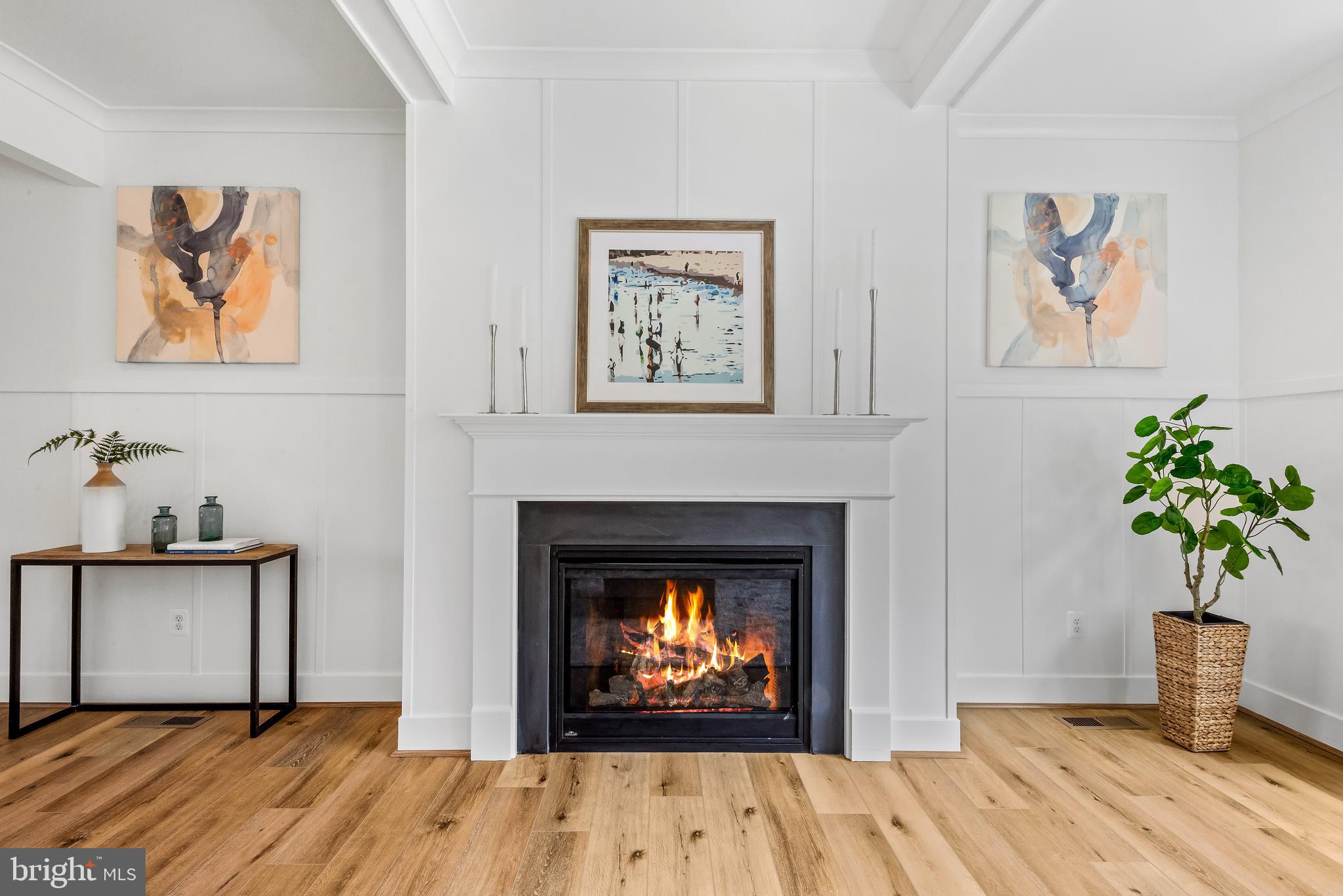 6016 Drum Point Road Deale, MD 20751 - Photo 20 of 42 a living room with a fireplace and a potted plant