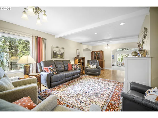 a living room with furniture and a couch