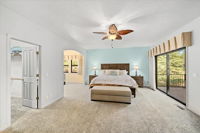 a view of a garden with an outdoor space