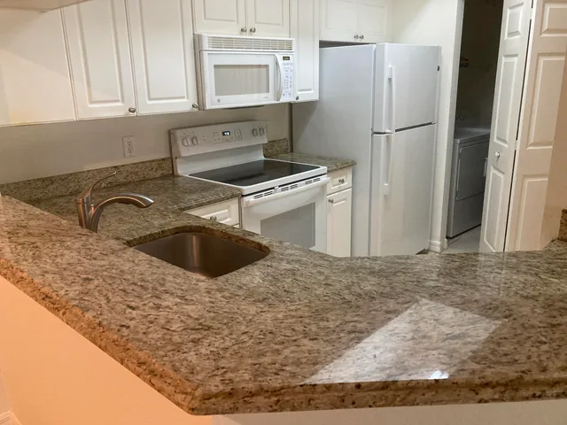 a view of a kitchen sink