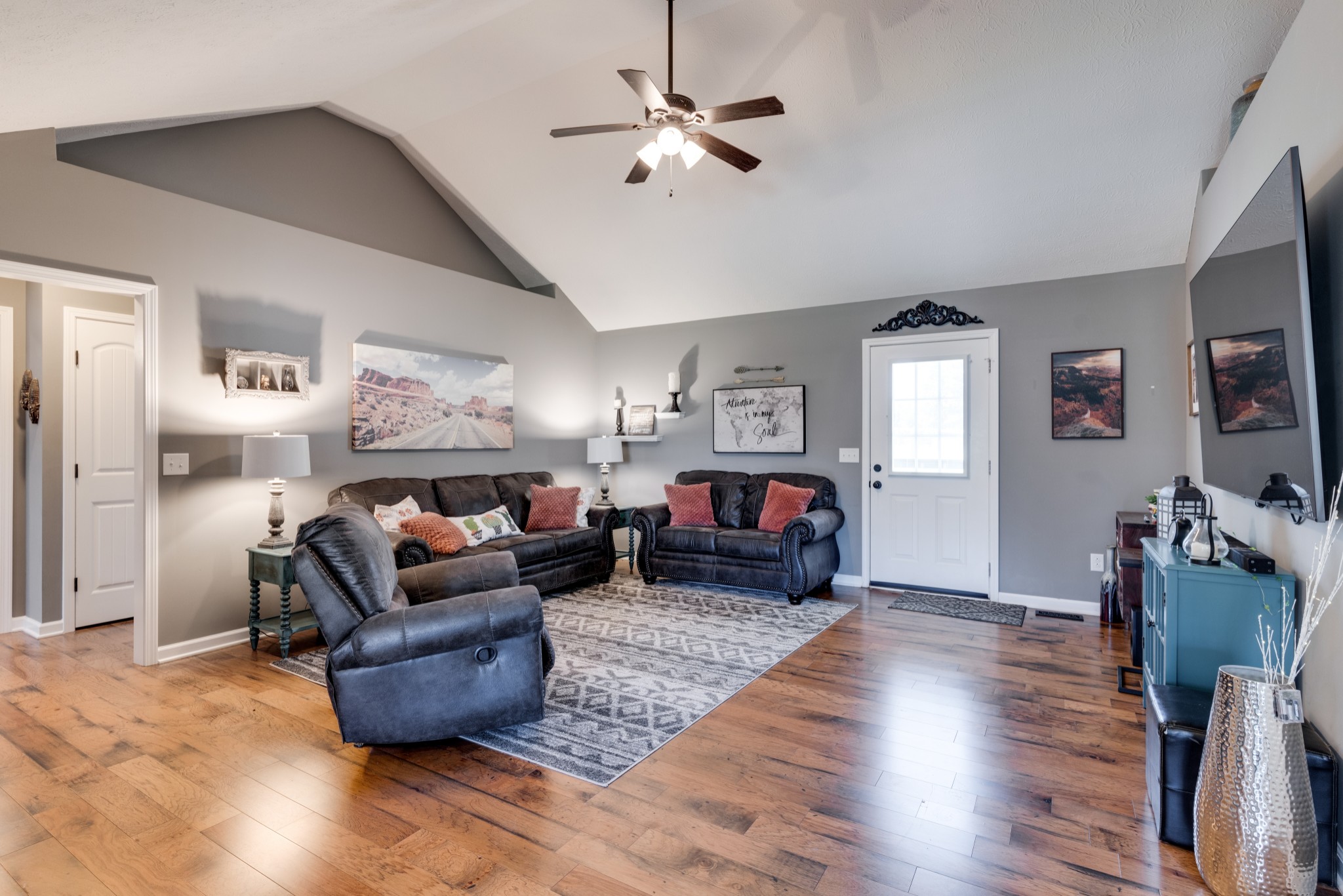 7927 Cedar Grove Road Cross Plains, TN 37049 - Photo 10 of 26 a living room with furniture fireplace and flat screen tv