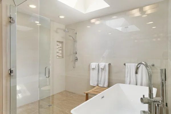 a bathroom with a shower