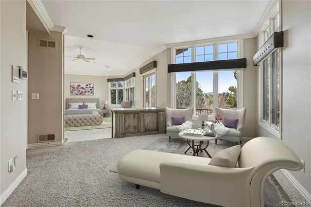 a view of livingroom with furniture and fireplace