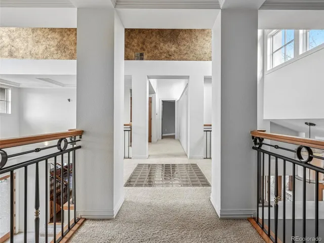 a view of an empty room with empty racks