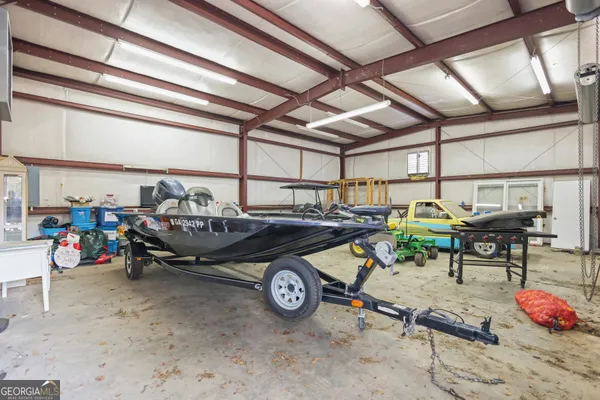 workspace with cars and other items