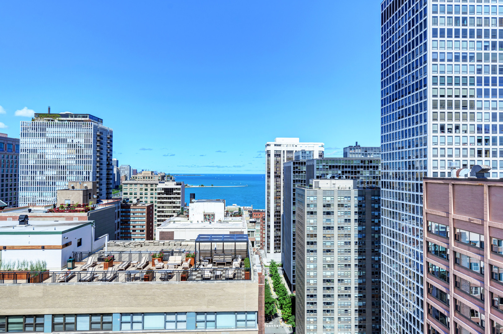222 East Pearson Street, Unit 203 Chicago, IL 60611 - Photo 25 of 29 a city view with tall buildings