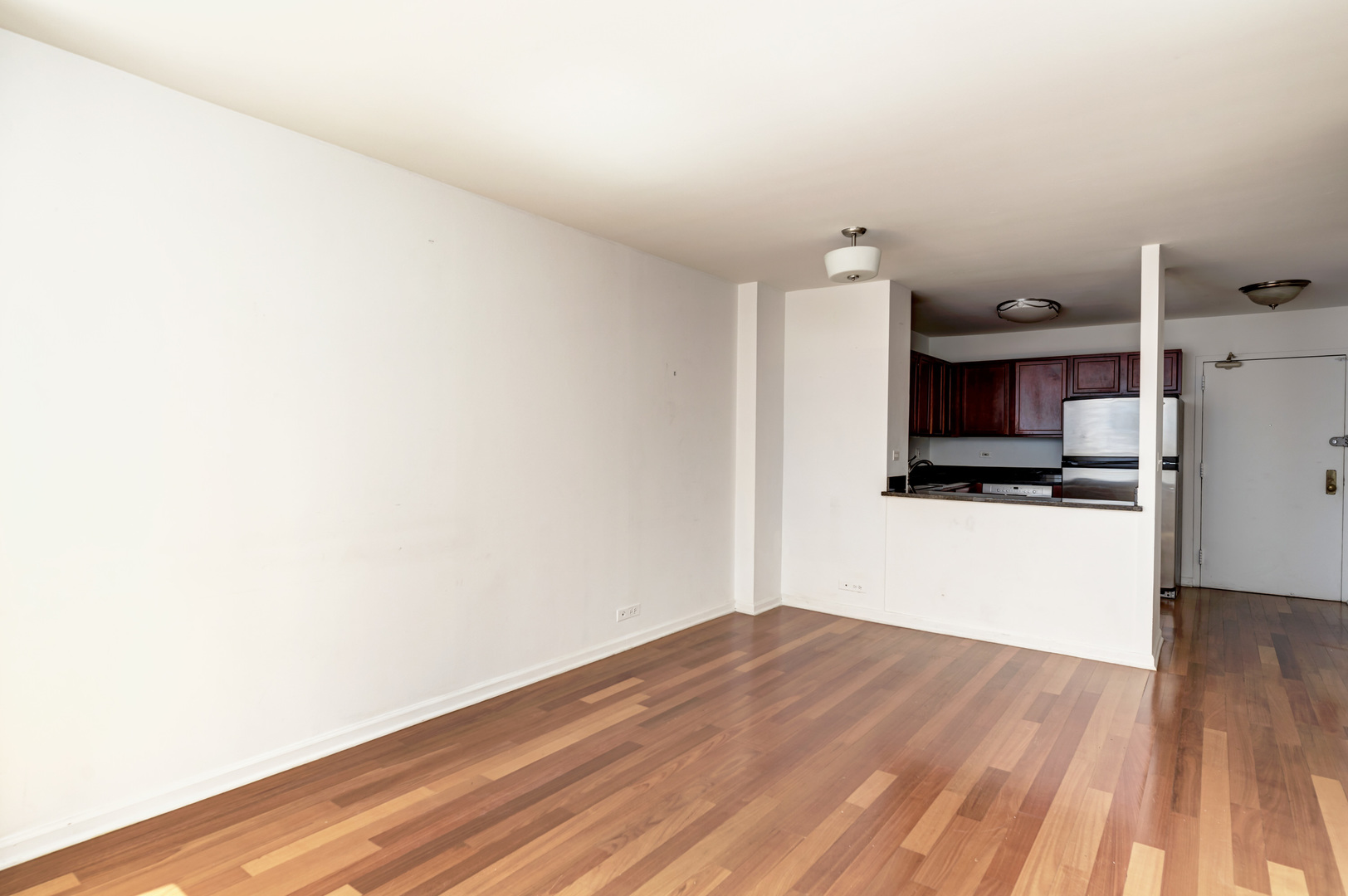 222 East Pearson Street, Unit 203 Chicago, IL 60611 - Photo 9 of 29 a view of a kitchen with wooden floor