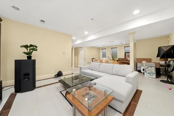 a living room with furniture